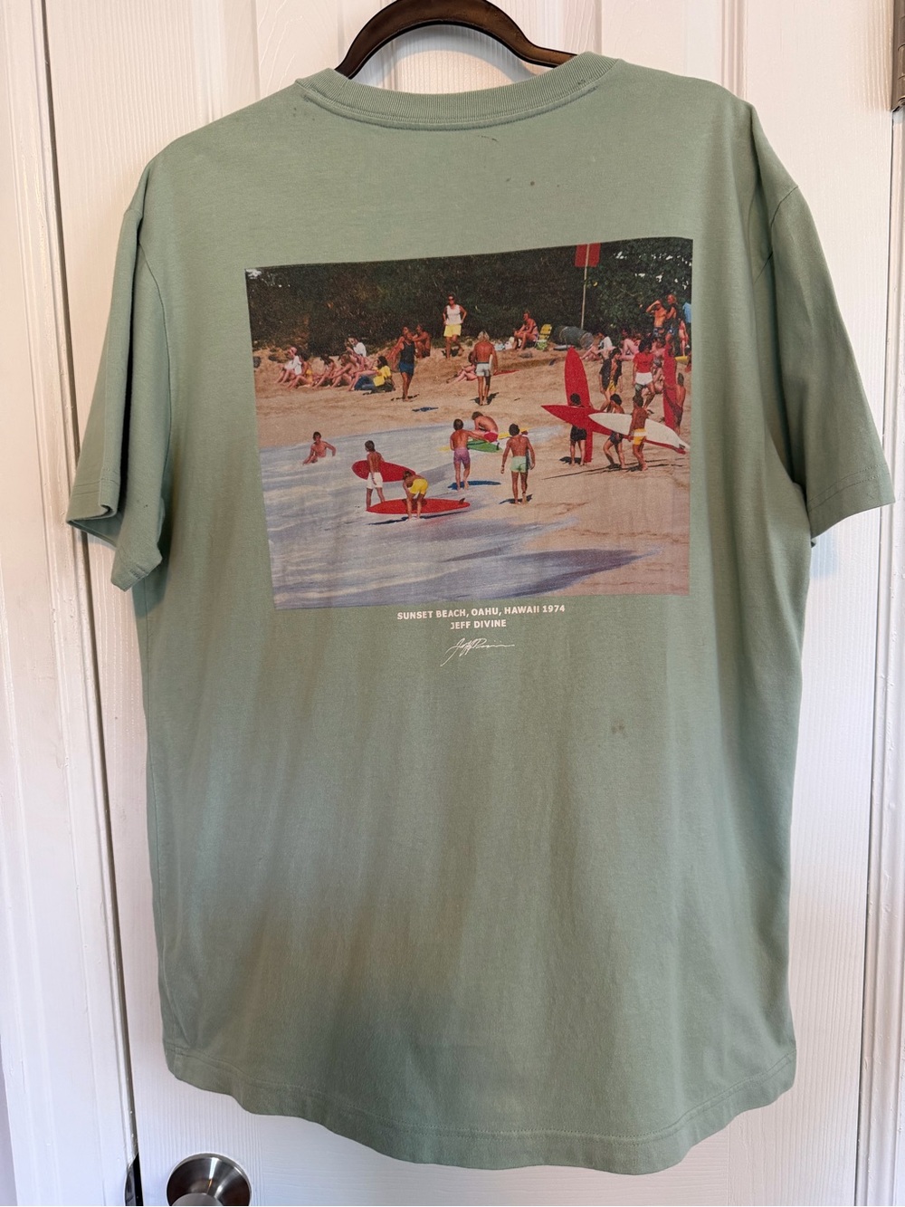 GAP Men's Sage Green Short Sleeve Beach Graphic Tee